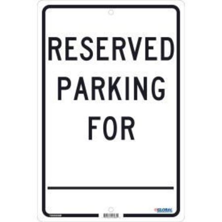 NMC Global Industrial„¢ Reserved Parking For, 18x12, .063 Aluminum GLOTM6H